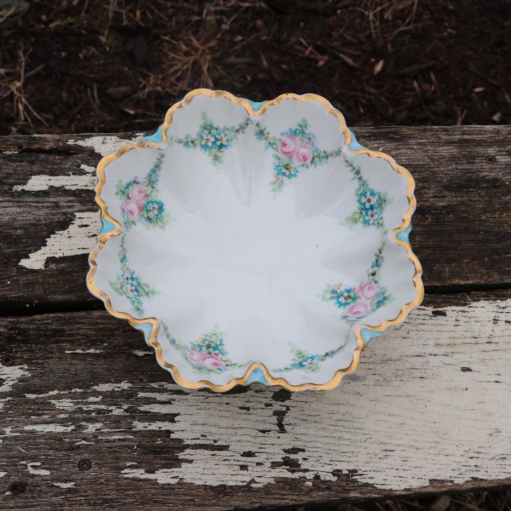 Vintage 1920s Haviland France Floral Charger Plate